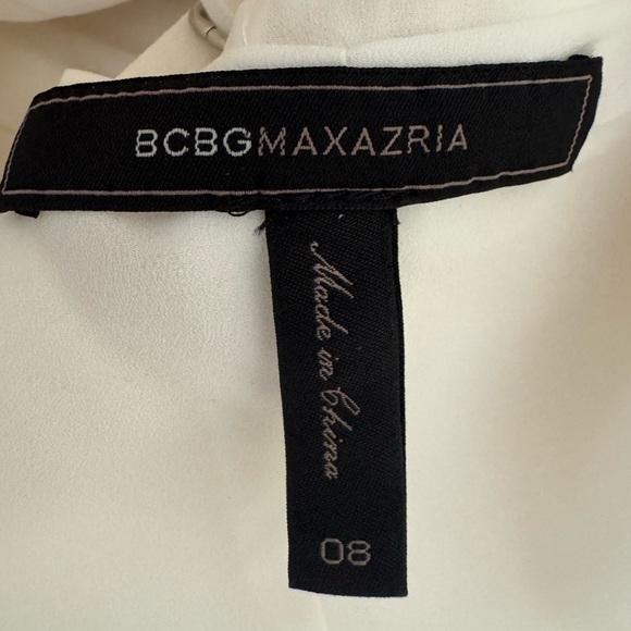 BCBGMaxAzria Lace-Up-Back Halter Asymmetrical Wrap Mini Short Dress,Cream,Size 8 - Picture 12 of 13